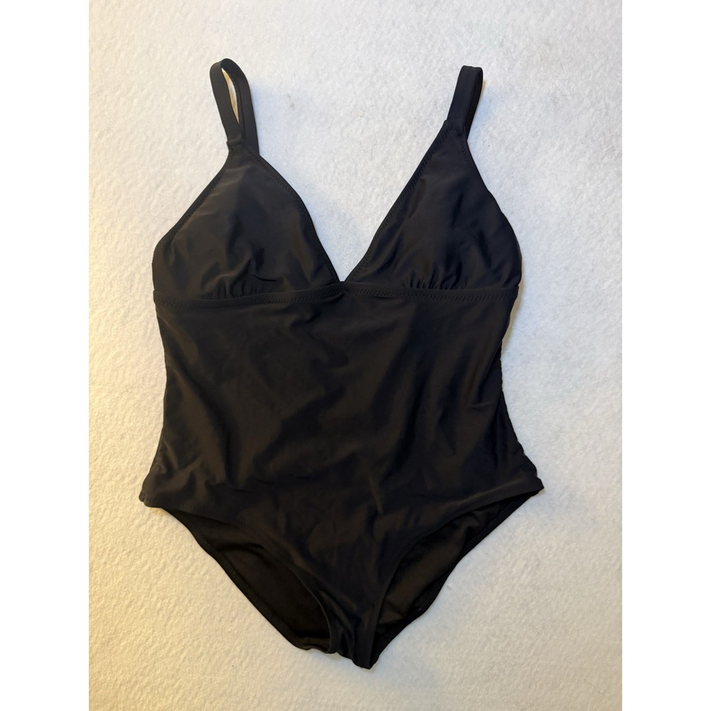 Mossimo Black One Piece Swimsuit XL Strappy Back/Open Back Swimwear Chic Classic